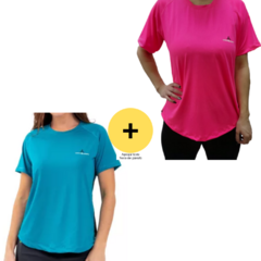 Remera Mujer DRY FIT Fucsia + Remera DRY FIT TUR