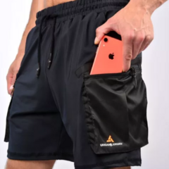 Musculosa Deportiva NEGRO MuscuR5 + Short Cargo Hombre NEGRO Shcargo - tienda online