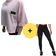 COMBO DAMA Urban Luxury REMERA ROSA + CALZA NEGRO