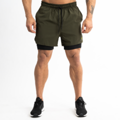 Short Con Calza Deportivo Verde Hombre + Medias Gratis!! - comprar online