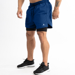 Short con calza y bolsillos deportivo hombre AZUL- shlybccmicro - comprar online