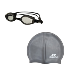 Combo Natación Adulto Antiparra Hydro Negro Y Gorra Silicona Negro-CHAMPSR2