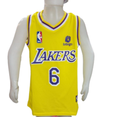 Conjunto Camiseta y Short de Basquet LAKERS AMARILLO talle Niño!! - MESNBNON - comprar online