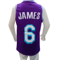 Conjunto Camiseta y Short de Basquet LAKERS VIOLETA talle Niño!! - MESNBNON - tienda online