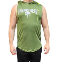 Musculosa Verde Deportiva Hombre Punisher + Pantalón Microfibra Negro Pmicrolux - PASION AL DEPORTE