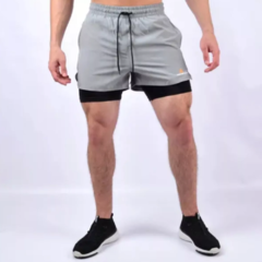 Combo! Pantalon Cargo Microfibra + Short Con Calza Gris - PASION AL DEPORTE