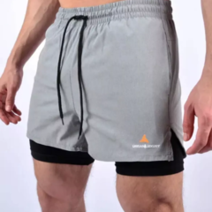 Combo! Pantalon Cargo Microfibra + Short Con Calza Gris - tienda online