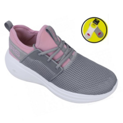 Zapatilla Skechers Dama Go Run Fast - 15103 Gr/ros + Medias!