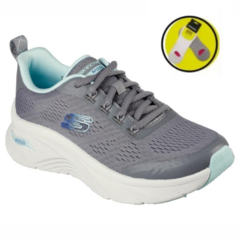 Zapatilla Skechers Dama ARCH FIT D'Lux Cozy Path - 149687 GRIS + Medias!!