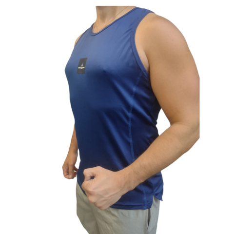 Musculosa Deportiva Banda Ancha Elite Hombre Azul - Muscuproye2