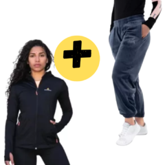 Combo Dama! Campera Negra + Pantalón Plush