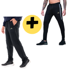 Combo Pantalón Deportivo Hombre Chupin Lycra - Plycc y pantalón recto de algodón