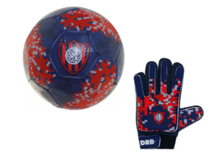 Combo Futbol Oficial DRB Pelota San Lorenzo Nro 5 + Guantes Arquero