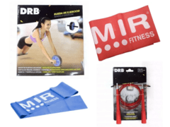 Combo gym!! rueda abdominal+ 2 tiraband abierta+ soga