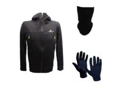 Combo nvo! campera deportiva+cuello y guantes térmicos