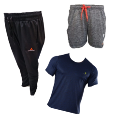 Combo!Pantalón microfibra+remera dry fit+short gs