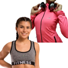 Combo gym mujer!!campera capucha F+top deportivo gs