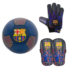 Combo barcelona!! pelota n5 deus+guantes+canilleras