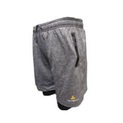 Combo running!remera dry fit az+short con calza - comprar online