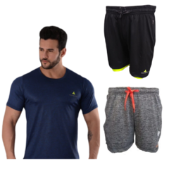 Combo 3!remera dry fit+short con calza+short gs