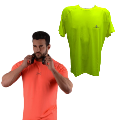 Combo running fluor! 2 remeras dry fit hombre