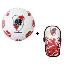 COMBO FUTBOL RIVER PELOTA NRO.3 + CANILLERAS