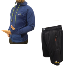 Combo Ur!campera Deportiva Az+bermuda Bolsillos