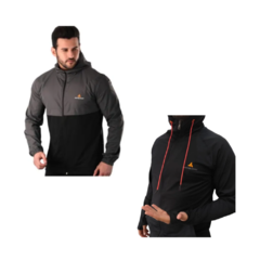 Campera Para Lluvia Capucha + Campera Deportiva Negra