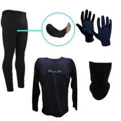 Combo!calza Ciclista+termica Reflectiva+cuello+guantes Termi