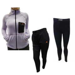 Combo! Campera Polar Mujer+pantalon Deportivo+calza Termica