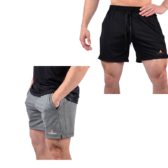 Combo deportivo hombre!! short x 2 (negro - gris)