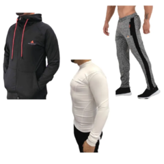 Conjunto Hombre! Pantalon Campera +camiseta Termica Bl