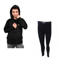 Conjunto Niño! Campera negra Deportiva Niño + Calza Térmica