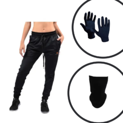 Pantalón Lycra Mujer Con Puños +guantes Y Cuello Térmico
