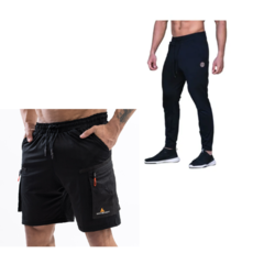 Pantalón Lycra Deportivo Hombre Plyp+ Short Cargo Bolsillos