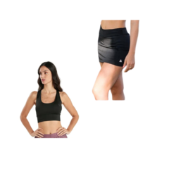 Conjunto Deportivo! Top Mujer Reves +pollera Con Calza Mujer