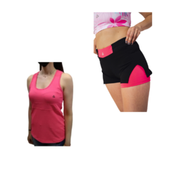 Conjunto Deportivo! Musculosa Mujer fu+short Con Calza Mujer