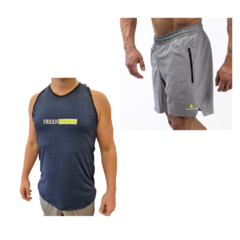 Conjunto! Musculosa Hombre Az+ Short Microfibra gris - comprar online