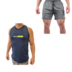 Conjunto! Musculosa Hombre Az+ Short Lycra gs Bolsillos