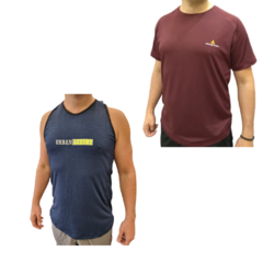 Musculosa Deportiva Entrenamiento Hombre az +Remera lycra bordo