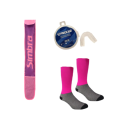 Medias Hockey Niñas +bucal +funda Palo Hockey