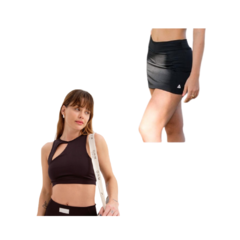 Conjunto Deportivo! Top Mujer Greta + Pollera C/ Calza Mujer