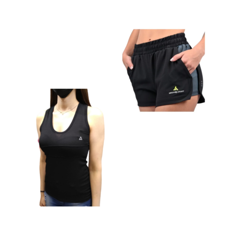 Conjunto! Musculosa Mujer Lycra ng +short Microfibra Mujer