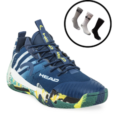 Zapatillas Head Tenis Adultos Az/ama Indoor +medias gratis!