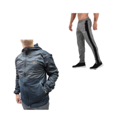 Conjunto! Campera Hombre New +pantalón Hombre Lycra GRIS