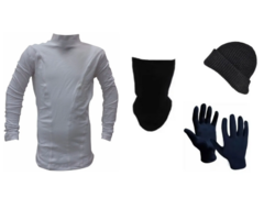 Combo termico!! camiseta bl adulto+gorro lana+cuello y guantes