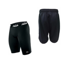 Combo deportivo!bermuda flash spandex + short futbol!!