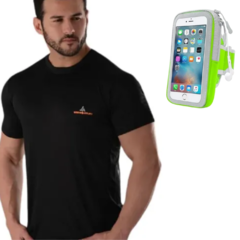 Combo run! remera dry fit (ng)+brazalete celular