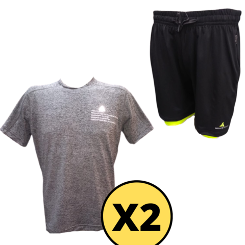 Combo tri! 2 remeras deportivas+short con calza ng