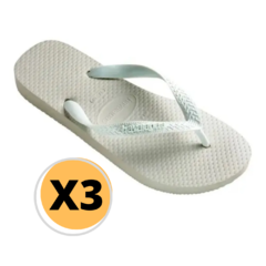 COMBO HAVAIANA! 3 Pares Ojotas Havaianas Blanco- 4000016